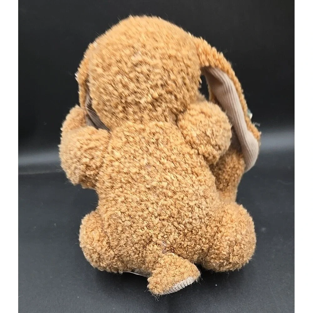Cuddle Wit Plush Bunny Rabbit Tan‎ Sherpa Floppy Ear Patchwork Bow Tie 9 inch